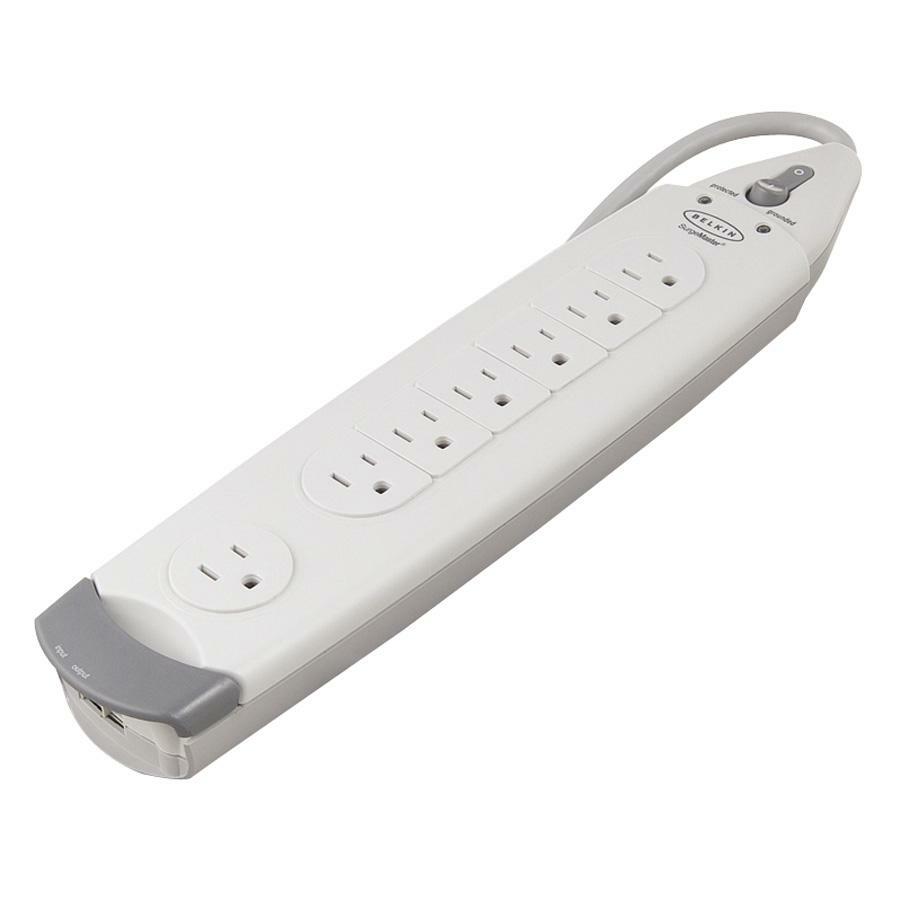 Belkin 7 Outlet Power Strip Surge Protector with 12ft Power Cord - 1060 Joules - White - F9H710-12