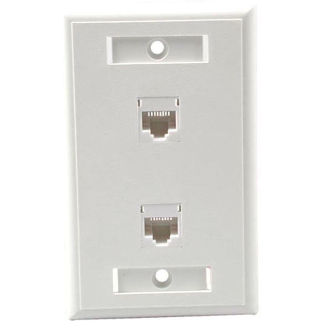 C2G Dual Cat5E RJ45 Configured Wall Plate - White - 27416