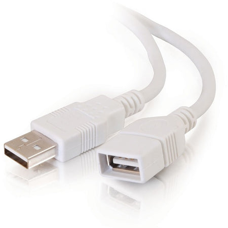 C2G 3.3ft USB Extension Cable - USB A to USB A Extension Cable - USB 2.0 - White - M/F - 19003