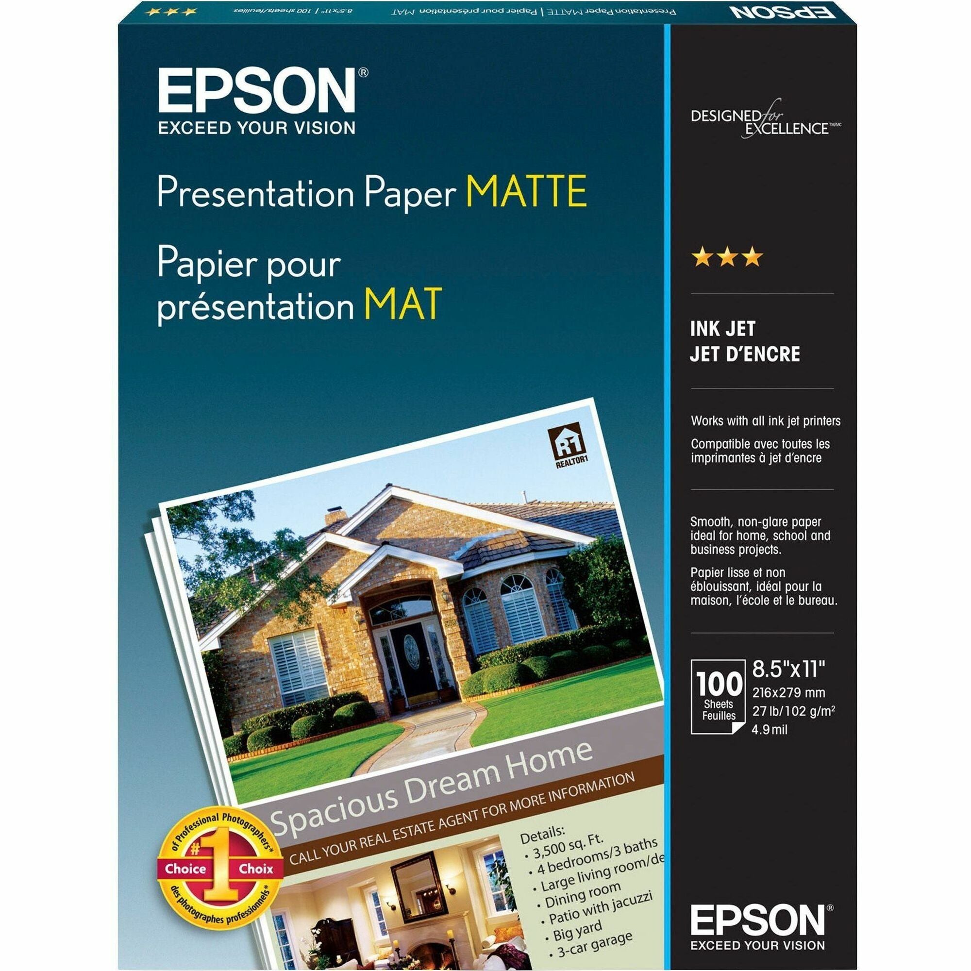 Epson Matte Inkjet Presentation Paper - White - S041062