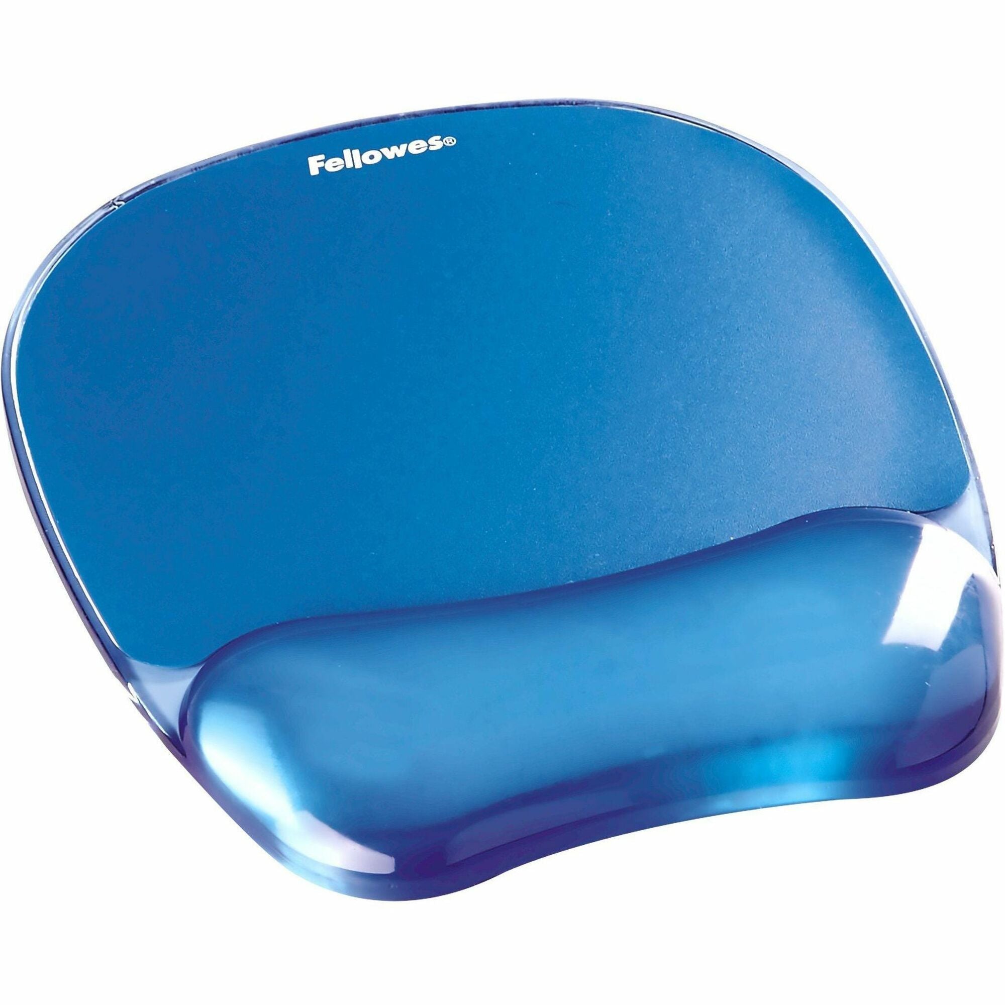 Fellowes&reg; Crystals™ Gel Mouse Pad Wrist Rest - Blue (91141) - 91141