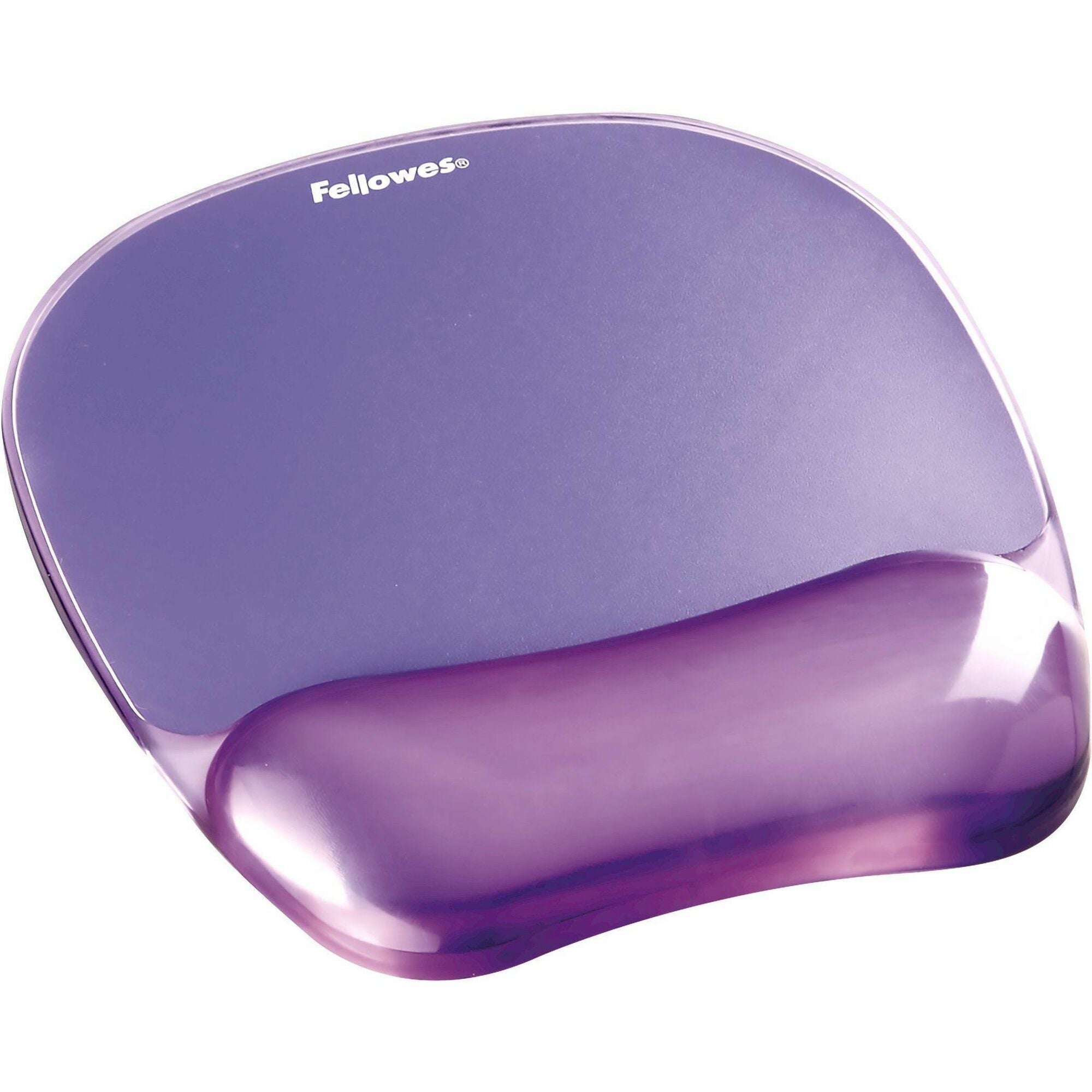 Fellowes&reg; Crystals™ Gel Mouse Pad with Wrist Rest - Purple (91441) - 91441