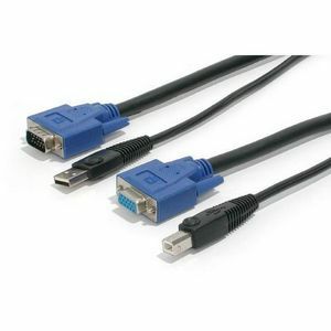 StarTech.com 15 ft 2-in-1 Universal USB KVM Cable - KVM Cable - 15 ft - 1 x Type B, 1 x D-Sub (HD-15), 1 x Type A, 1 x D-Sub (HD-15) - KVM Switch Cable External - SVUSB2N1_15