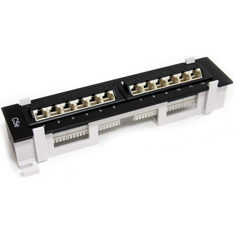 StarTech.com 1U 12 Port Wall Mount Cat5e 110 Patch Panel - 45 Degree - PANEL4512