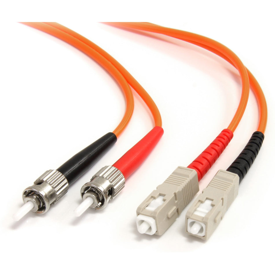 StarTech.com 3m Fiber Optic Cable - Multimode Duplex 62.5/125 - LSZH - ST /SC - OM1 - ST to SC Fiber Patch Cable - FIBSTSC3