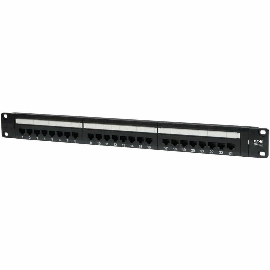 Eaton Tripp Lite Series 24-Port 1U Rack-Mount Cat5e 110 Patch Panel, 568B, RJ45 Ethernet, TAA - N052-024