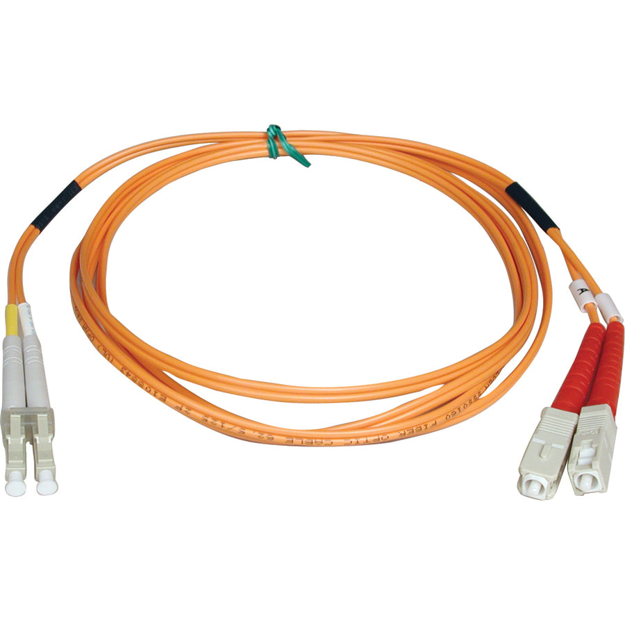 Tripp Lite by Eaton 3M Duplex Multimode 50/125 Fiber Optic Patch Cable LC/SC 10' 10ft 3 Meter - N516-03M