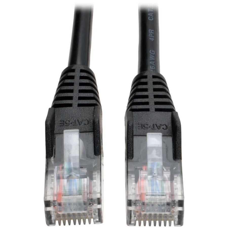 Eaton Tripp Lite Series Cat5e 350 MHz Snagless Molded (UTP) Ethernet Cable (RJ45 M/M), PoE - Black, 3 ft. (0.91 m) - N001-003-BK