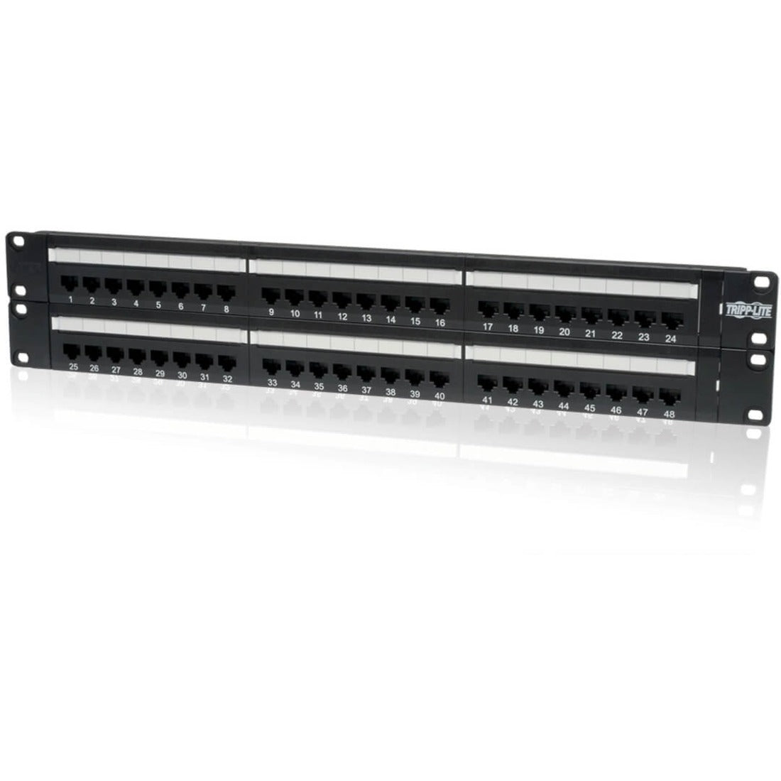 Eaton Tripp Lite Series 48-Port 2U Rack-Mount Cat5e 110 Patch Panel, 568B, RJ45 Ethernet, TAA - N052-048