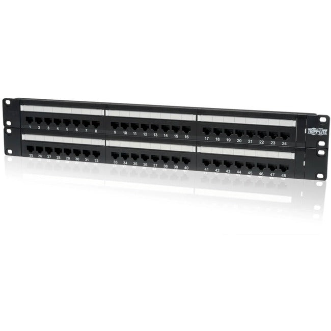 Tripp Lite by Eaton 48-Port 2U Rack-Mount Cat5e 110 Patch Panel, 568B, RJ45 Ethernet, TAA - N052-048