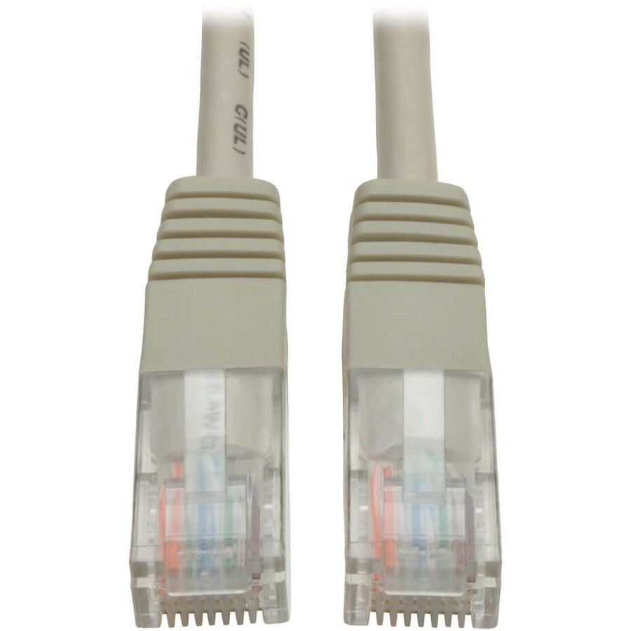 Eaton Tripp Lite Series Cat5e 350 MHz Molded (UTP) Ethernet Cable (RJ45 M/M), PoE - Gray, 10 ft. (3.05 m) - N002-010-GY