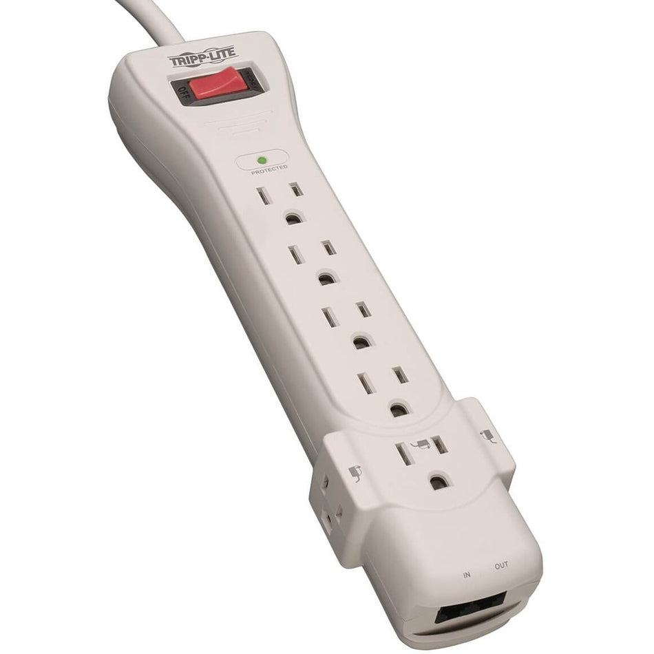 Eaton Tripp Lite Series Protect It! 7-Outlet Surge Protector, 6 ft. (1.83 m) Cord, 1080 Joules, Fax/Modem Protection, RJ11 - SUPER6TEL