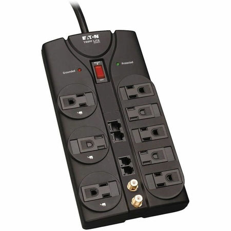 Tripp Lite by Eaton Protect It! 8-Outlet Surge Protector 10 ft. Cord 3240 Joules Modem/Coax/Ethernet Protection RJ45 - TLP810NET
