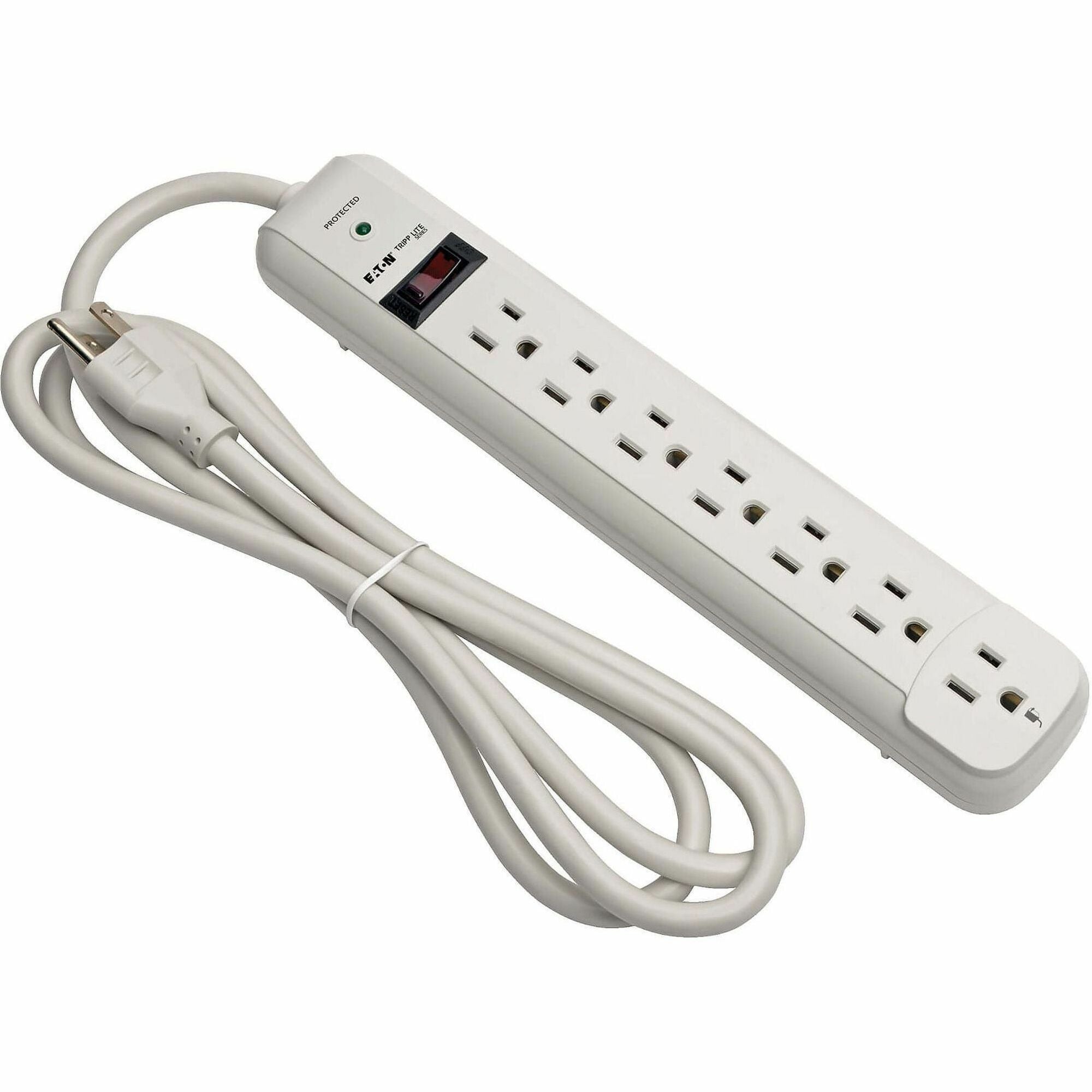 Tripp Lite by Eaton Protect It! 7-Outlet Surge Protector 6 ft. Cord 1080 Joules Diagnostic LED Light Gray Housing - STRIKER