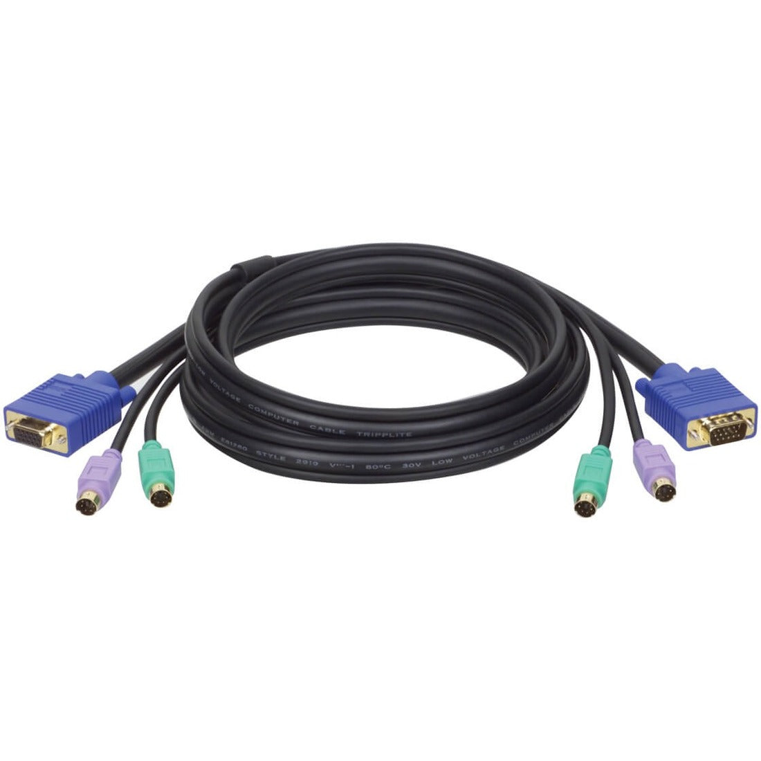 Eaton Tripp Lite Series PS/2 (3-in-1) Cable Kit for KVM Switch B007-008, 10 ft. (3.05 m) - P753-010