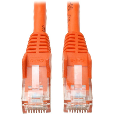Eaton Tripp Lite Series Cat6 Gigabit Snagless Molded (UTP) Ethernet Cable (RJ45 M/M), PoE, Orange, 25 ft. (7.62 m) - N201-025-OR