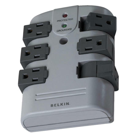 Belkin 6 Outlet Pivot Plug Surge Protector - Wall Mounted - 1080 Joules - BP106000
