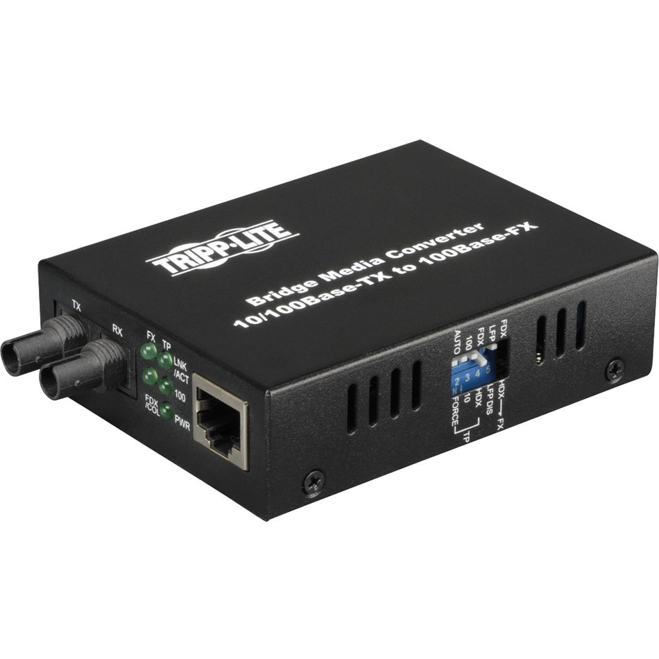 Tripp Lite by Eaton Multimode Fiber to Ethernet Media Converter, 10/100BaseT to 100BaseFX-ST, 2km, 1310nm - N784-001-ST