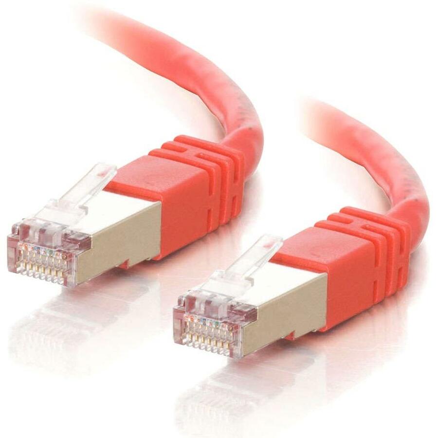 C2G-100ft Cat5e Molded Shielded (STP) Network Patch Cable - Red - 28708