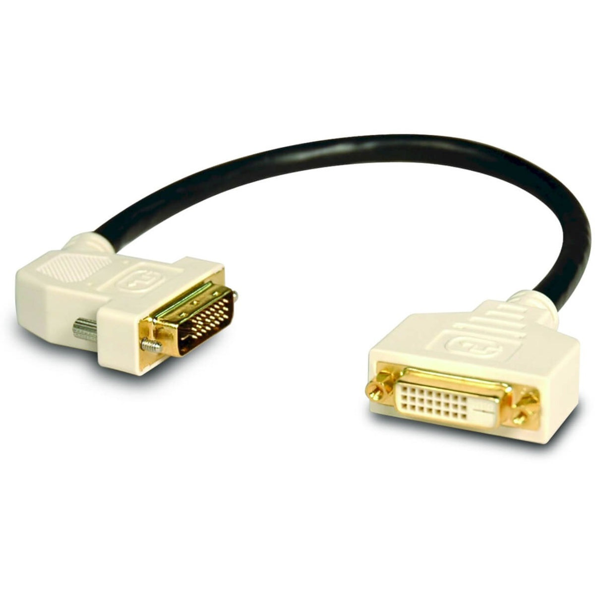 Eaton Tripp Lite Series DVI Dual-Link Extension Adapter Cable with 45-Degree Left Plug (DVI-D M/F), 1 ft. (0.3 m) - P562-001-45L