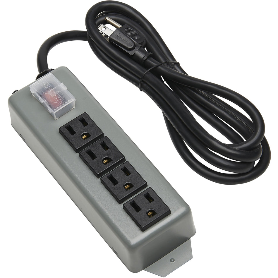 Tripp Lite by Eaton Industrial Power Strip, 4-Outlet, 6 ft. (1.8 m) Cord, Locking Switch Cover - UL603CB-6
