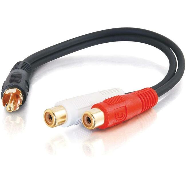 C2G 6in Value Series One RCA Mono Male to Two RCA Stereo Female Y-Cable - 03177