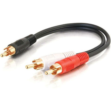 C2G 6in Value Series One RCA Mono Male to Two RCA Stereo Male Y-Cable - 03161