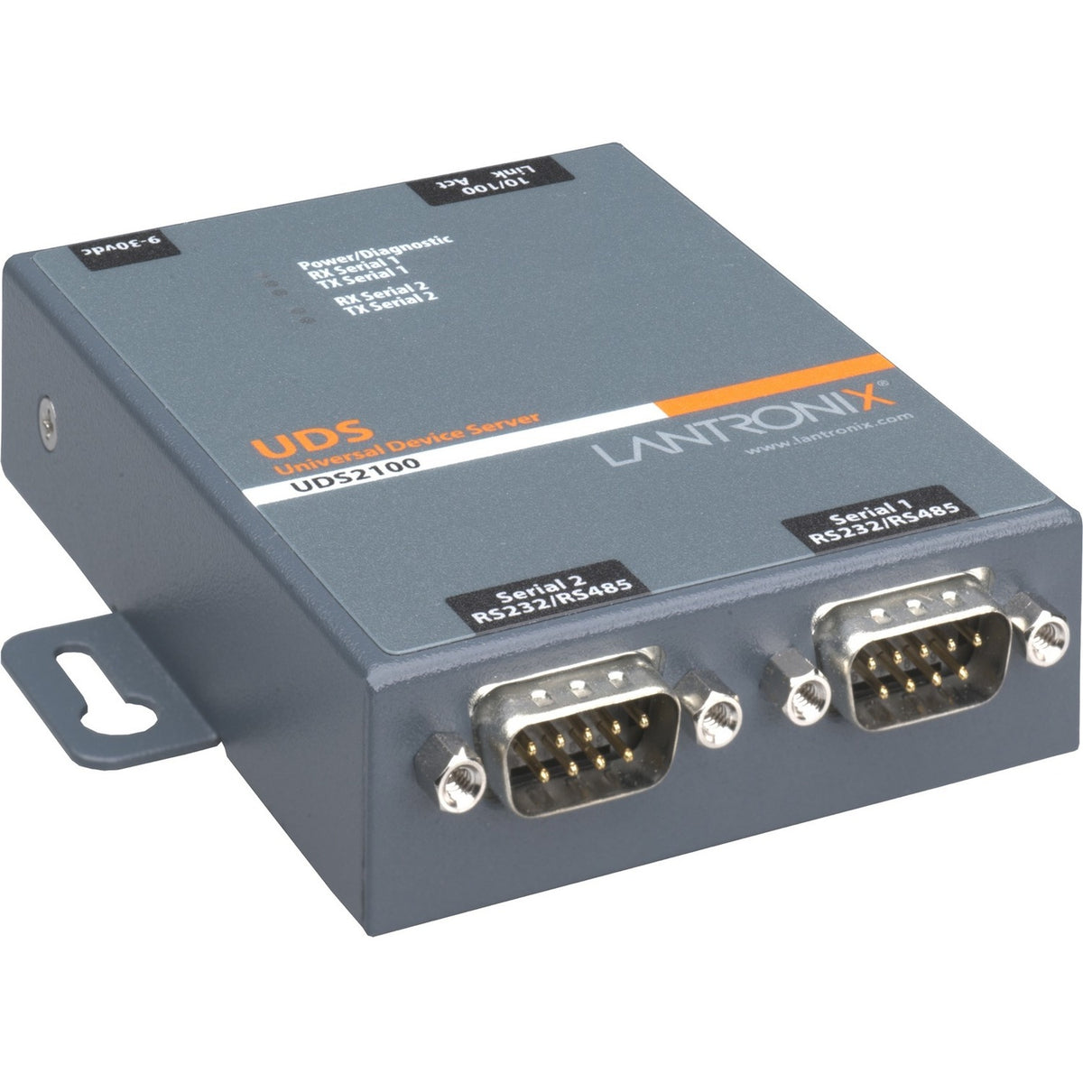 Lantronix 2 Port Serial (RS232/ RS422/ RS485) to IP Ethernet Device Server - International 110-240 VAC - UD2100002-01