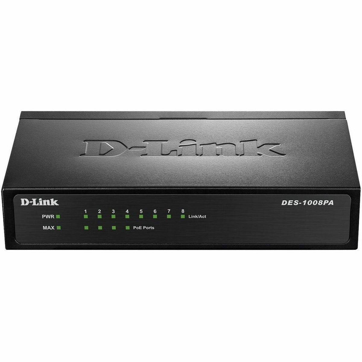 D-Link DES-1008PA 8-Port 10/100 Unmanaged Metal Desktop Switch with 4 PoE Ports - DES-1008PA