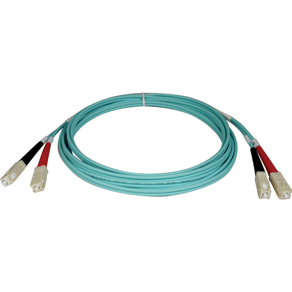 Eaton Tripp Lite Series 10Gb Duplex Multimode 50/125 OM3 LSZH Fiber Patch Cable (SC/SC) - Aqua, 5M (16 ft.) - N806-05M