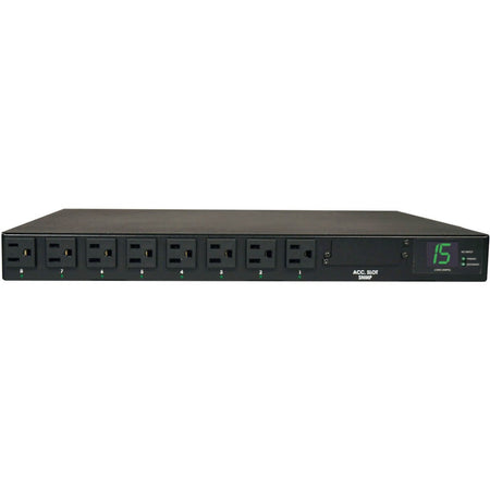 Tripp Lite by Eaton 1.4kW Single-Phase Local Metered Automatic Transfer Switch PDU, 2 120V 5-15P 15A Inputs, 8 5-15R Outputs, 1U, TAA - PDUMH15AT