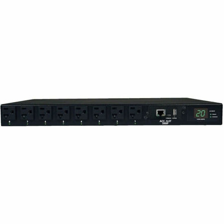 Tripp Lite by Eaton PDU 1.9kW Single-Phase Switched Automatic Transfer Switch PDU 2 120V L5-20P / 5-20P Inputs 16 5-15/20R Outputs 1U TAA - PDUMH20ATNET