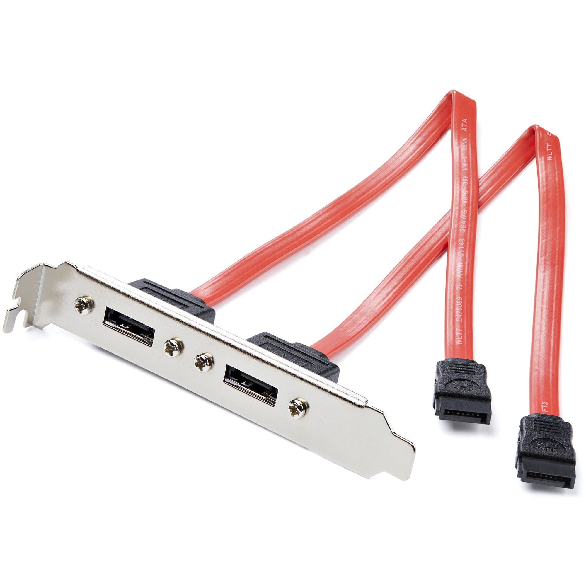 StarTech.com 2 Port SATA to eSATA Slot Plate Bracket - Serial ATA internal to external panel - 7 pin Serial ATA - 7 pin external Serial ATA - ESATAPLATE2