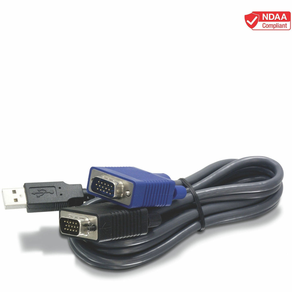 TRENDnet 2-in-1 USB VGA KVM Cable, TK-CU10, VGA/SVGA HDB 15-Pin Male to Male, USB 1.1 Type A, 10 Feet (3.1m), Connect Computers with VGA and USB Ports, USB Keyboard/Mouse Cable & Monitor Cable - TK-CU10