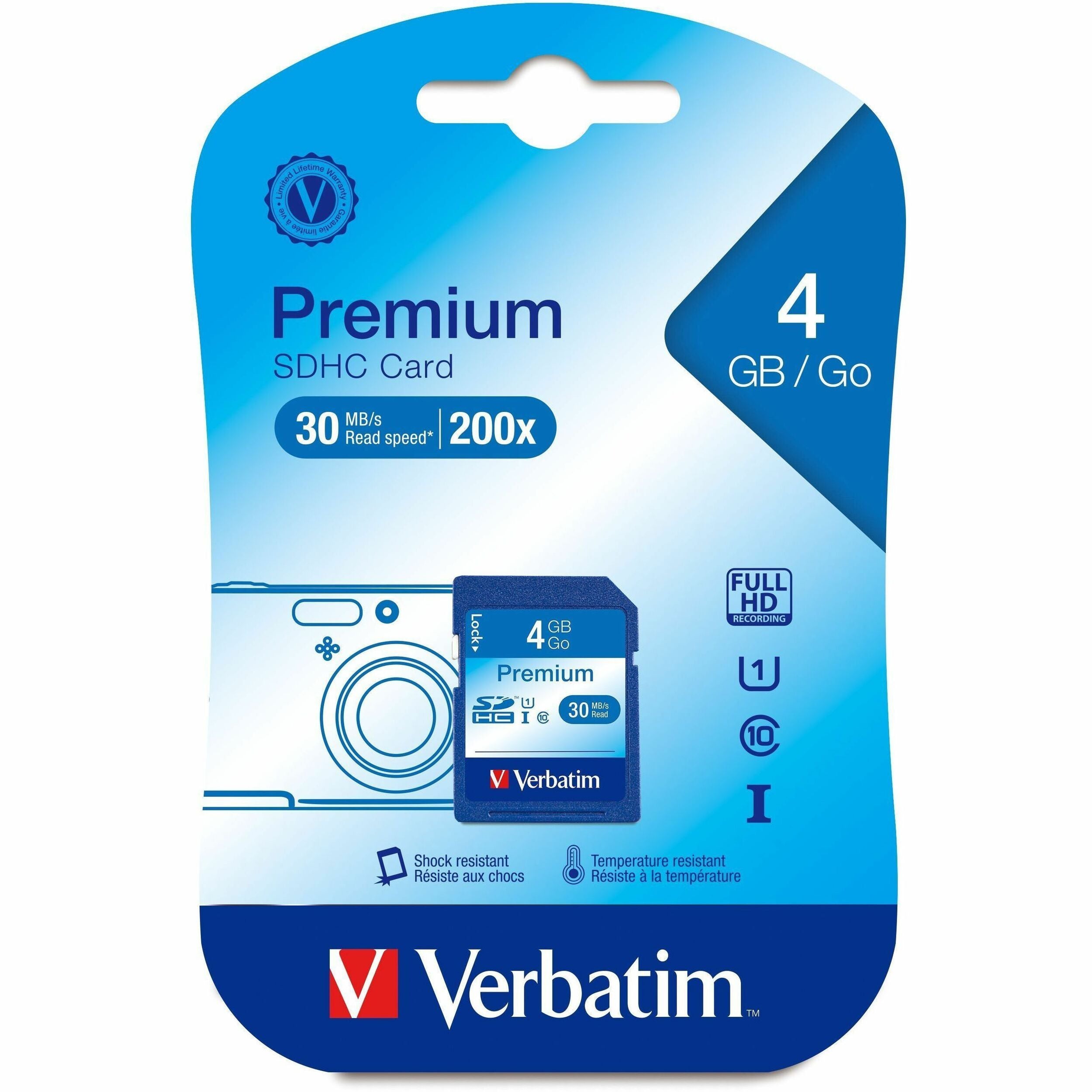 4GB Premium SDHC Memory Card, UHS-I U1 Class 10 - 96171