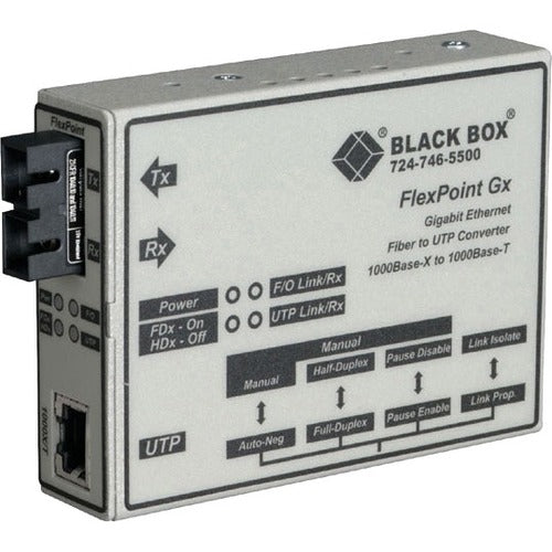 Black Box FlexPoint Gigabit UTP to Fiber Media Converter - LMC1003A-R3