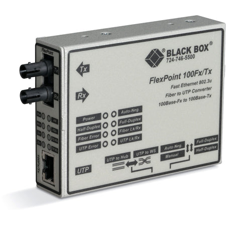 Black Box FlexPoint 100Base-TX to 100Base-FX Media Converter - LMC213A-MMST-R2