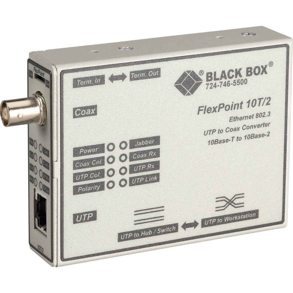 Black Box FlexPoint 10BASE-T to BNC Media Converter - LMC210A