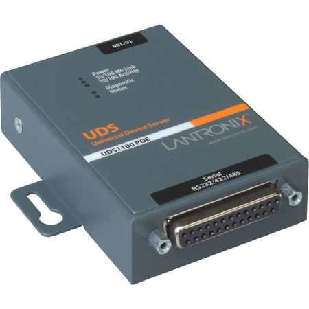 Lantronix One Port Serial (RS232/ RS422/ RS485) to IP Ethernet Device Server with Power Over Ethernet (PoE) - UD11000P0-01