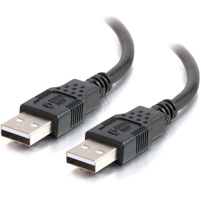 C2G 3.3ft USB Cable - USB A to USB A Cable - USB 2.0 - Black - M/M - 28105