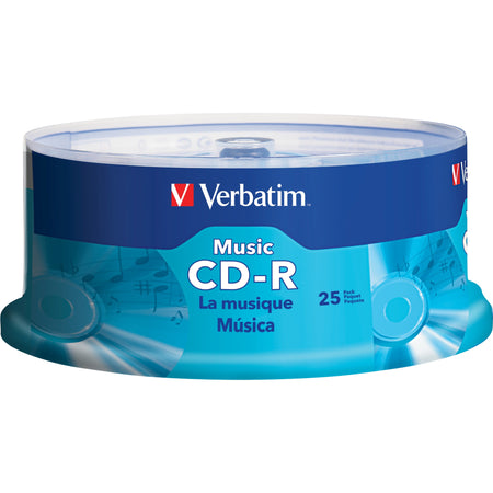 Verbatim Music CD-R 80min 40x with Branded Surface - 25pk Spindle - 96155