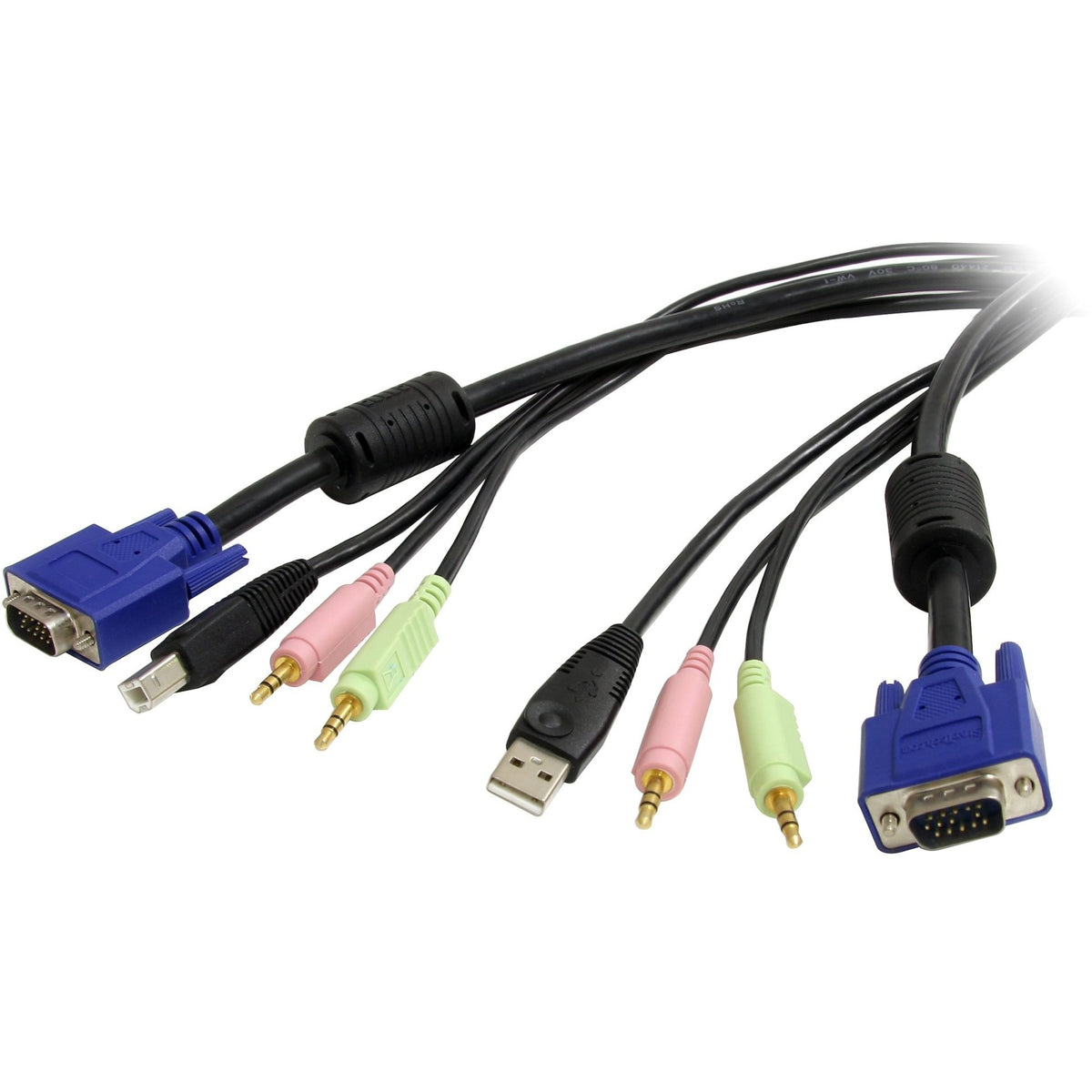 StarTech.com 6 ft 4-in-1 USB VGA KVM Switch Cable with Audio - USBVGA4N1A6