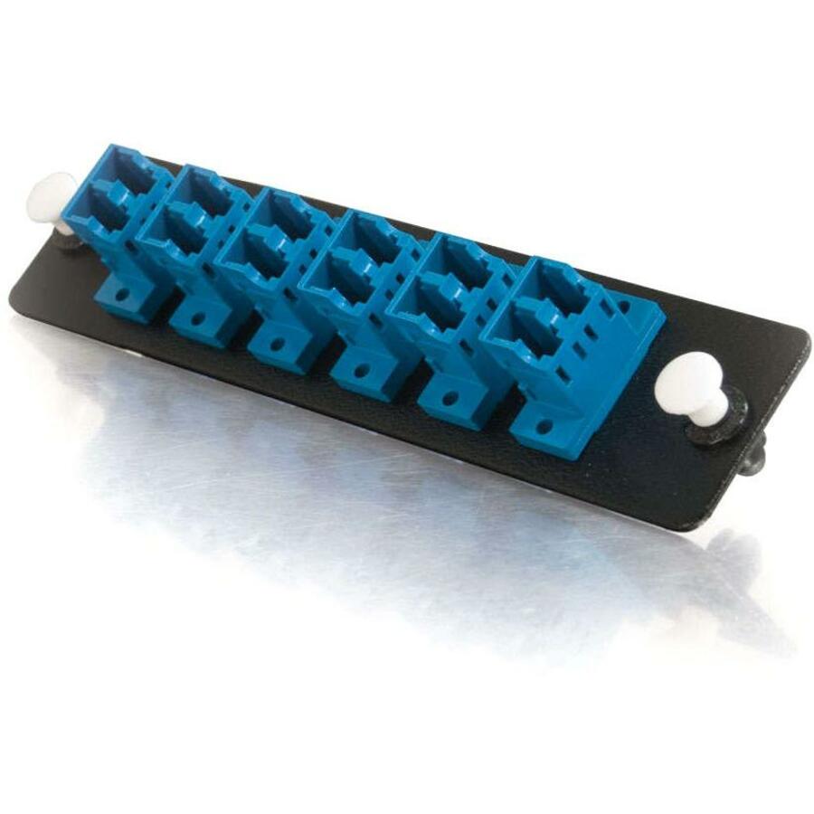 C2G Quiktron Q-Series 12-Strand LC Duplex Zirconia Insert SM, Blue LC Adapter Panel - 31124