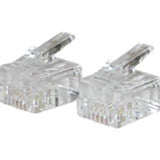 C2G RJ11 6x4 Modular Plug for Round Solid Cable - 50pk - 27562
