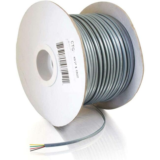 C2G 500ft 28 AWG 4-Conductor Silver Satin Modular Cable Reel - 07192