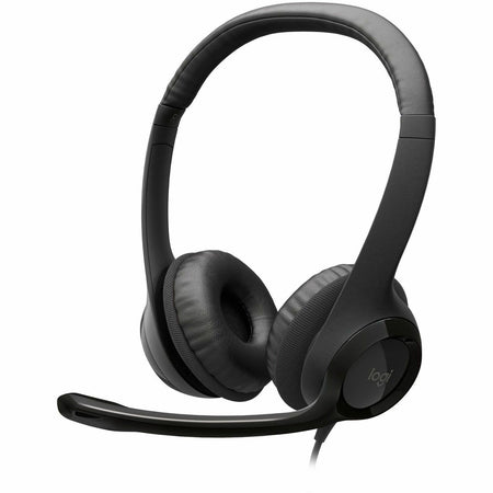 Logitech H390 Wired Headset for PC/Laptop, Stereo Headphones with Noise Cancelling Microphone, USB-A, In-Line Controls, Works with Chromebook - 981-000014