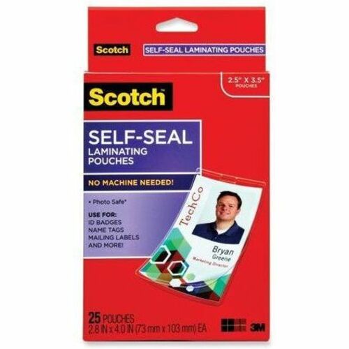 Scotch Self-sealing Laminating Pouch with Clips - LS852G