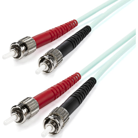 StarTech.com 1m (3ft) ST/UPC to ST/UPC OM3 Multimode Fiber Optic Cable, Full Duplex Zipcord Fiber, 100Gbps, LOMMF, LSZH Fiber Patch Cord - A50FBSTST1