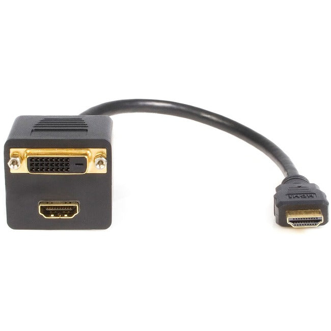 StarTech.com 1ft HDMI Splitter Cable, HDMI Male to DVI-D Female Adapter, Full HD 1920x1200p 60Hz, HDMI Male to DVI Female Splitter - HDMISPL1DH