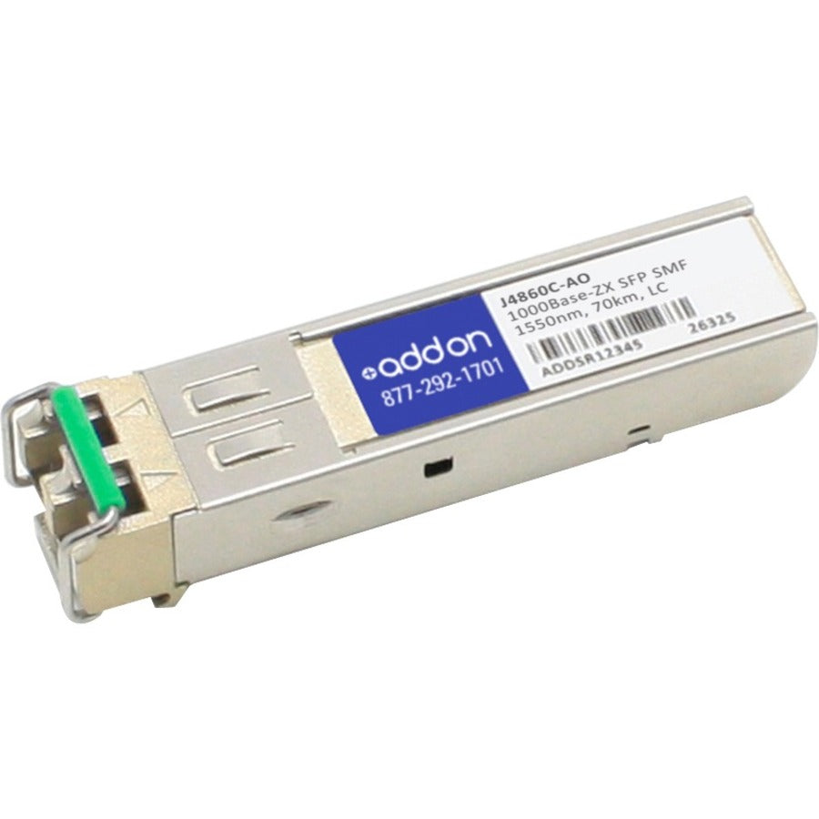 AddOn HP J4860C Compatible TAA Compliant 1000Base-ZX SFP Transceiver (SMF, 1550nm, 70km, LC) - J4860C-AO